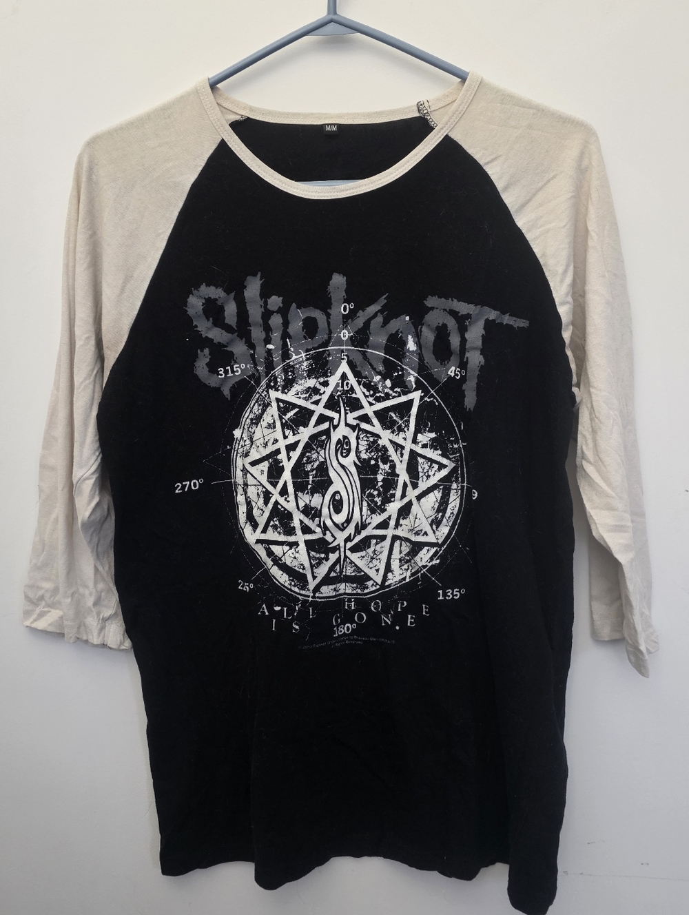 Slipknot Heavy Metal Rock Band Baseball Jersey Raglan 3/4 Sleeve Shirt Mens